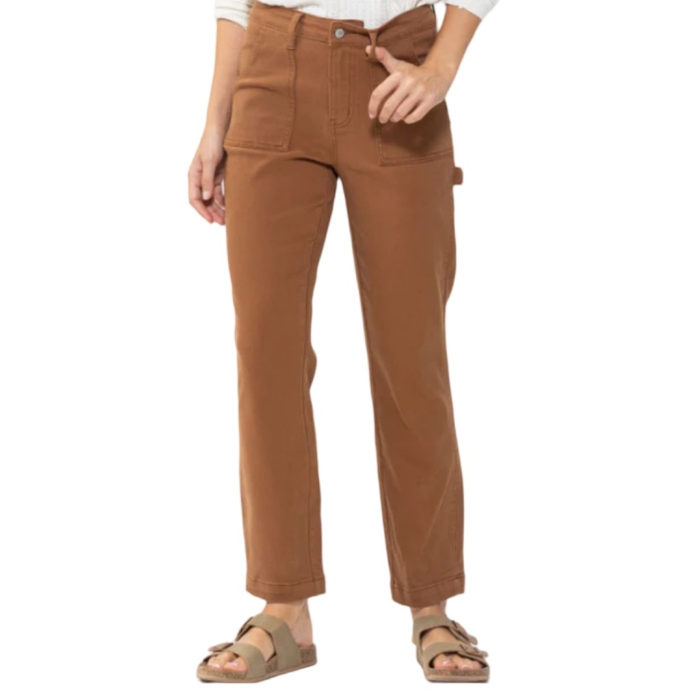 Judy Blue Brown Slim Fit Utility Carpenter Jeans EUC